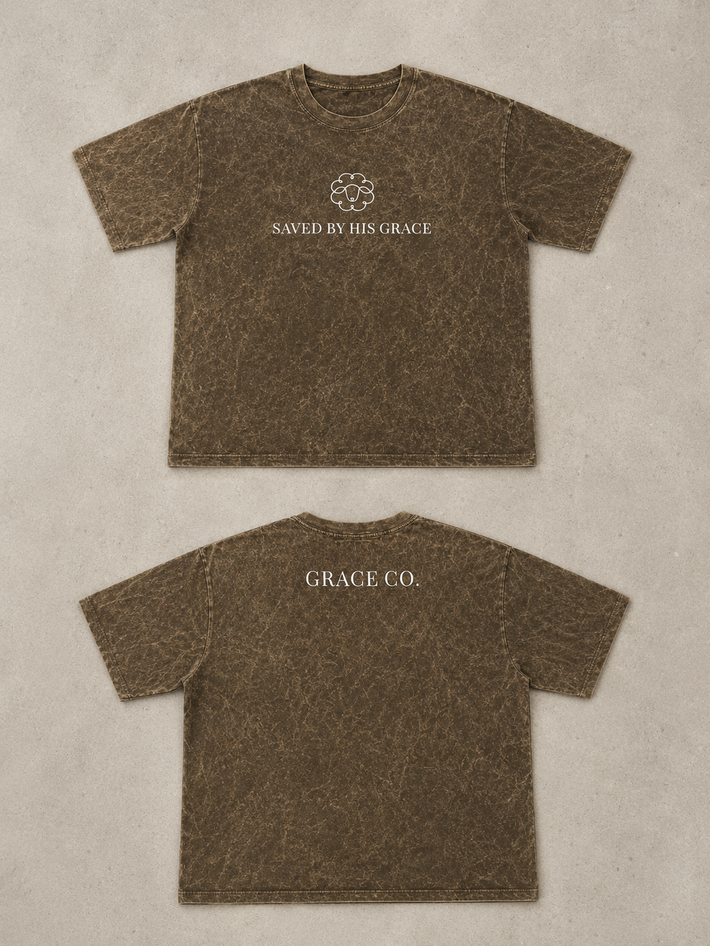 Saved by His Grace Tee – Acid Wash Café