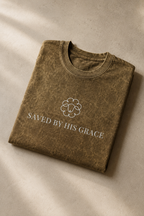 Saved by His Grace Tee – Acid Wash Café